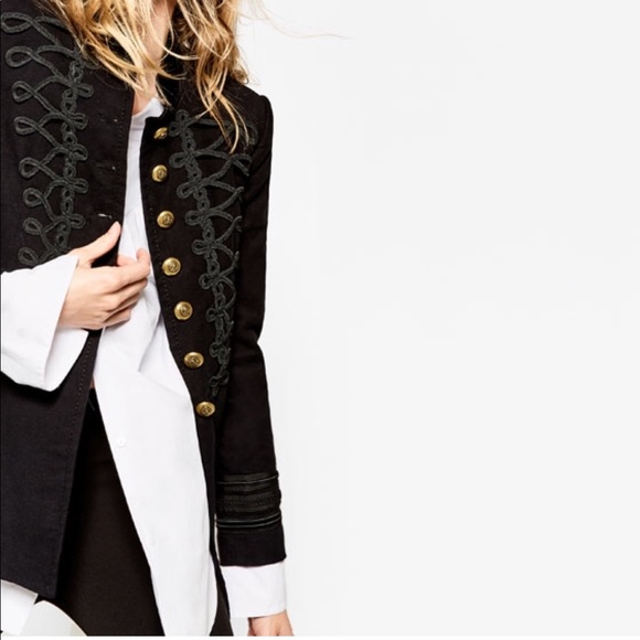 Zara Black Military Jacket 